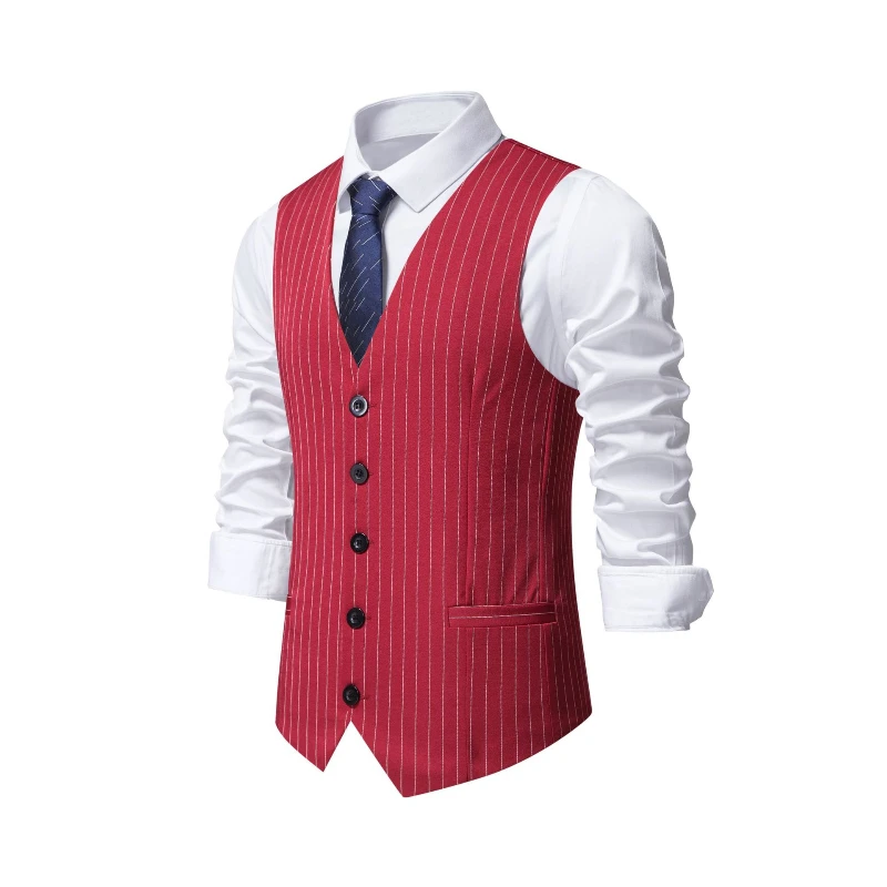 Khaki Formal Wear Men - 2026 Yeni Kırmızı Çizgili Takım Elbise