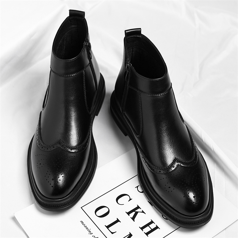 Men Formal Wear With Boots - Sonbahar Kış Kalın Tabanlı Erkek İş