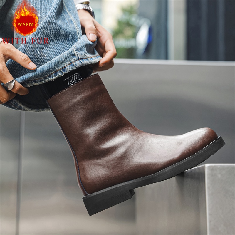 Men Formal Wear With Boots - Sonbahar ve kış erkek uzun çizmeler
