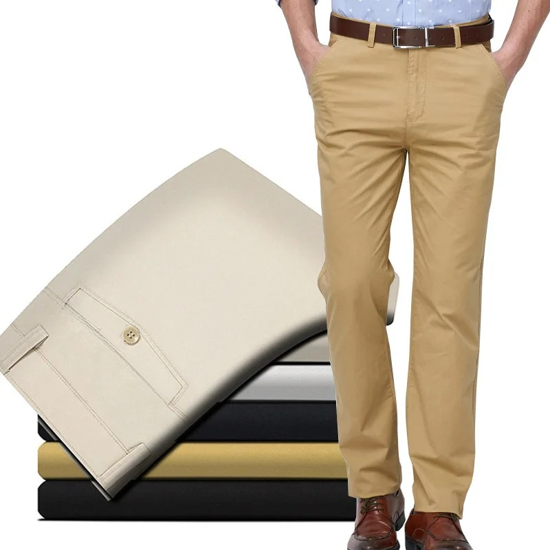 Khaki Formal Wear Men - %100 Pamuk Erkek Günlük Pantolon Düz
