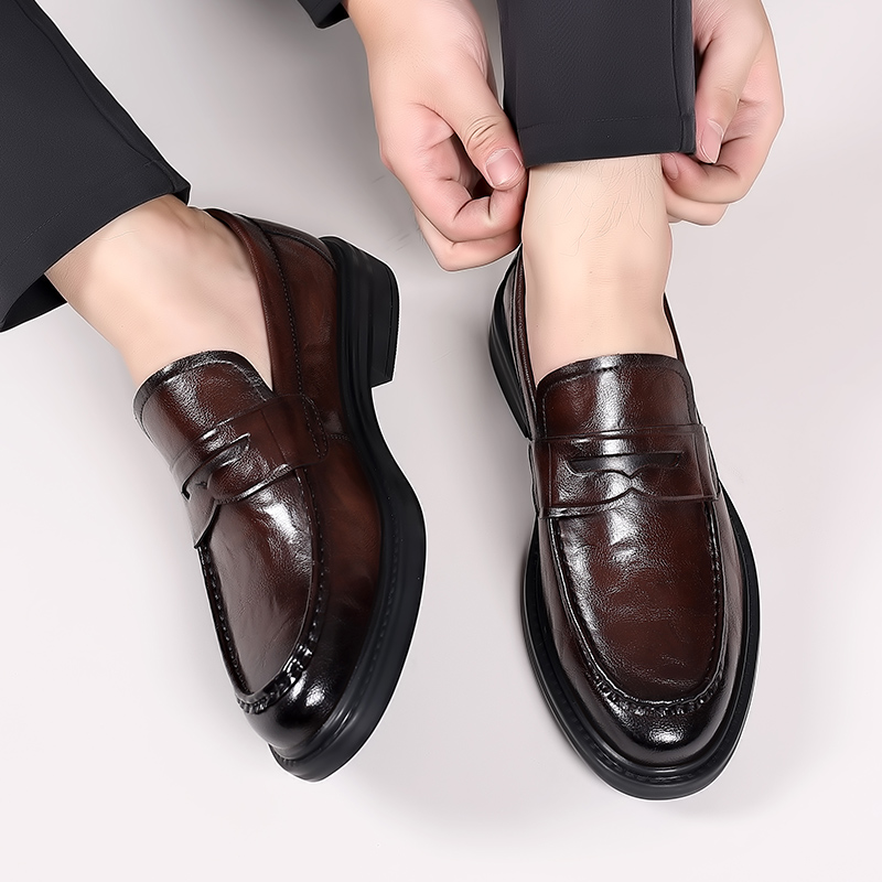 Men'S Formal Attire - İtalyan High-end Deri Slip-on Ayakkabı Erkek