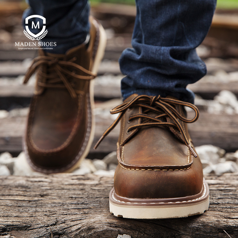 Men Formal Wear With Boots - Maden Erkek Vintage Elbise Ayakkabıları Kahverengi