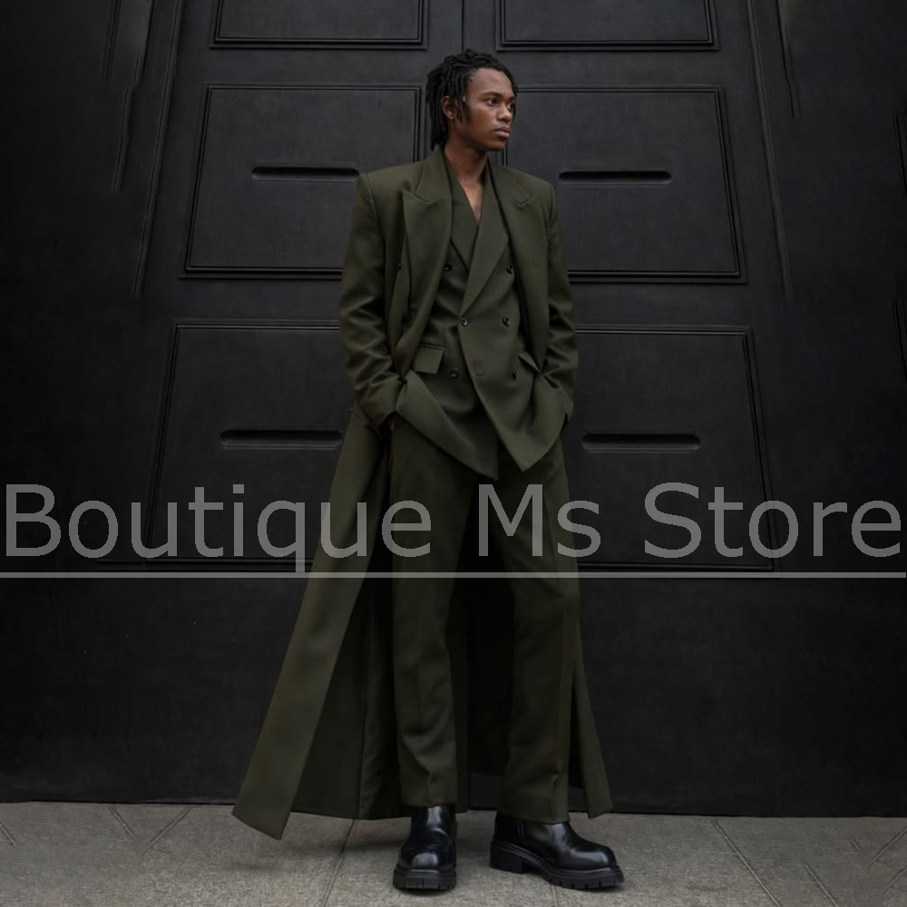 Men'S Hip Formal Wear - Erkek Uzun Takım Elbise Üç Parçalı