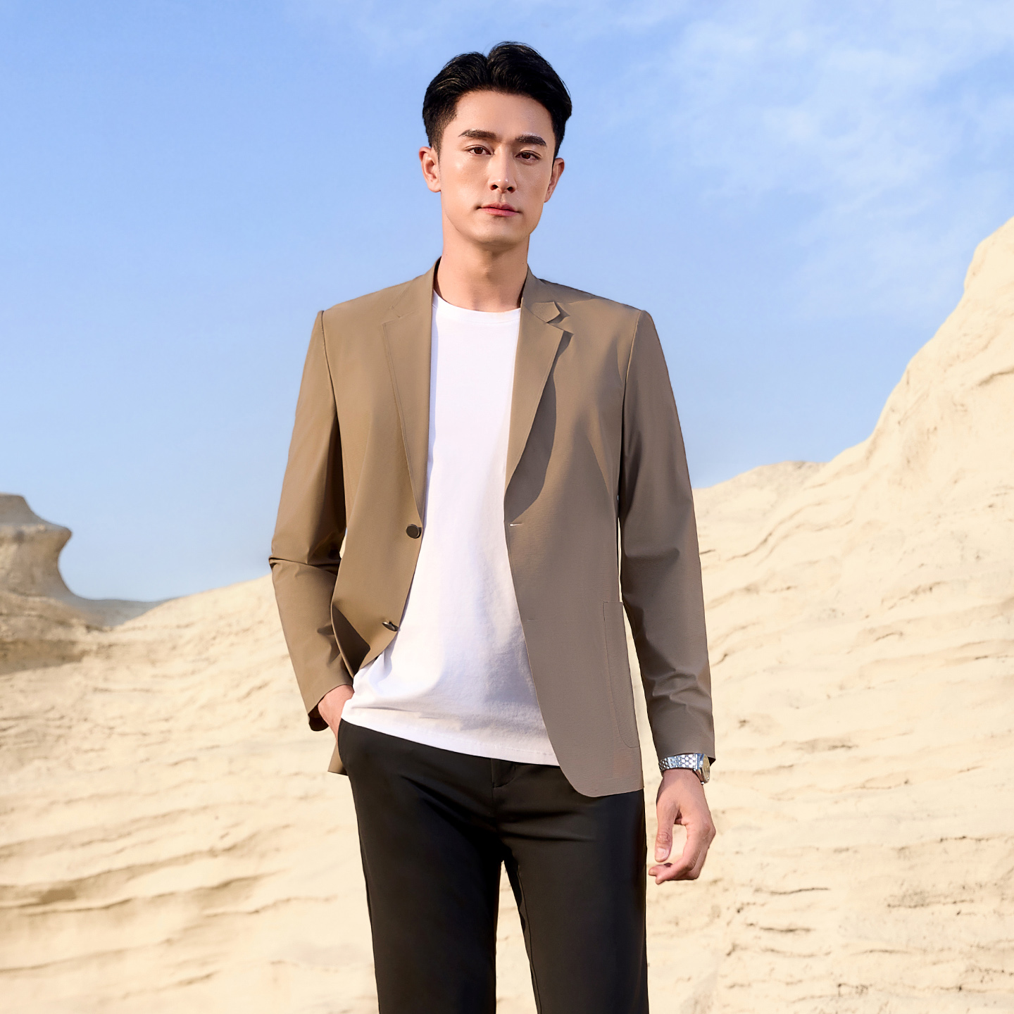 Khaki Formal Wear Men - Erkek Günlük Haki Takım Elbise Ceketi