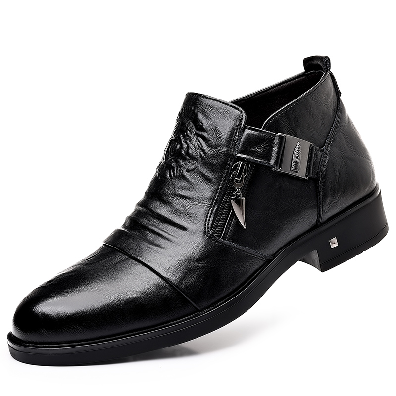 Men Formal Wear With Boots - Erkek Retro Aslan Kafası Fermuar Elbise