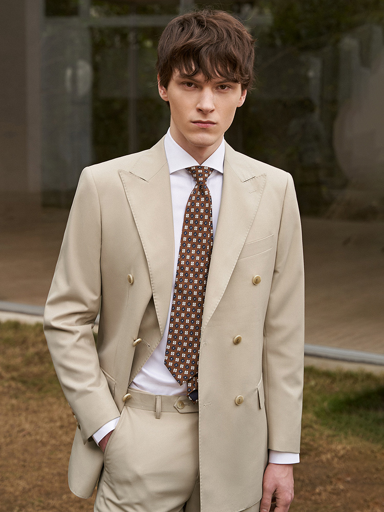 Khaki Formal Wear Men - % 30% Yün Erkek Takım Elbise