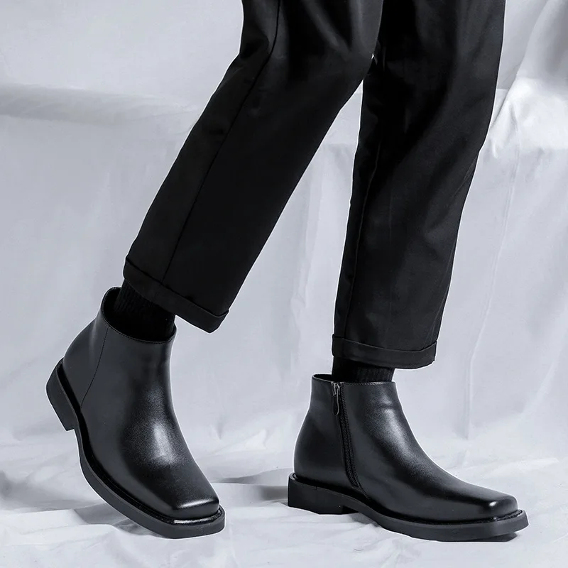 Siyah Yeni Moda Erkek Rahat de - Men Formal Wear With Boots incelemesi ve fiyatı