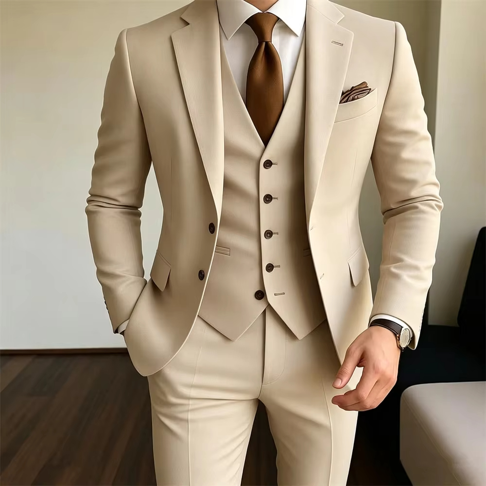 Haki Erkek Takım Elbise 3 Parç - Khaki Formal Wear Men incelemesi ve fiyatı