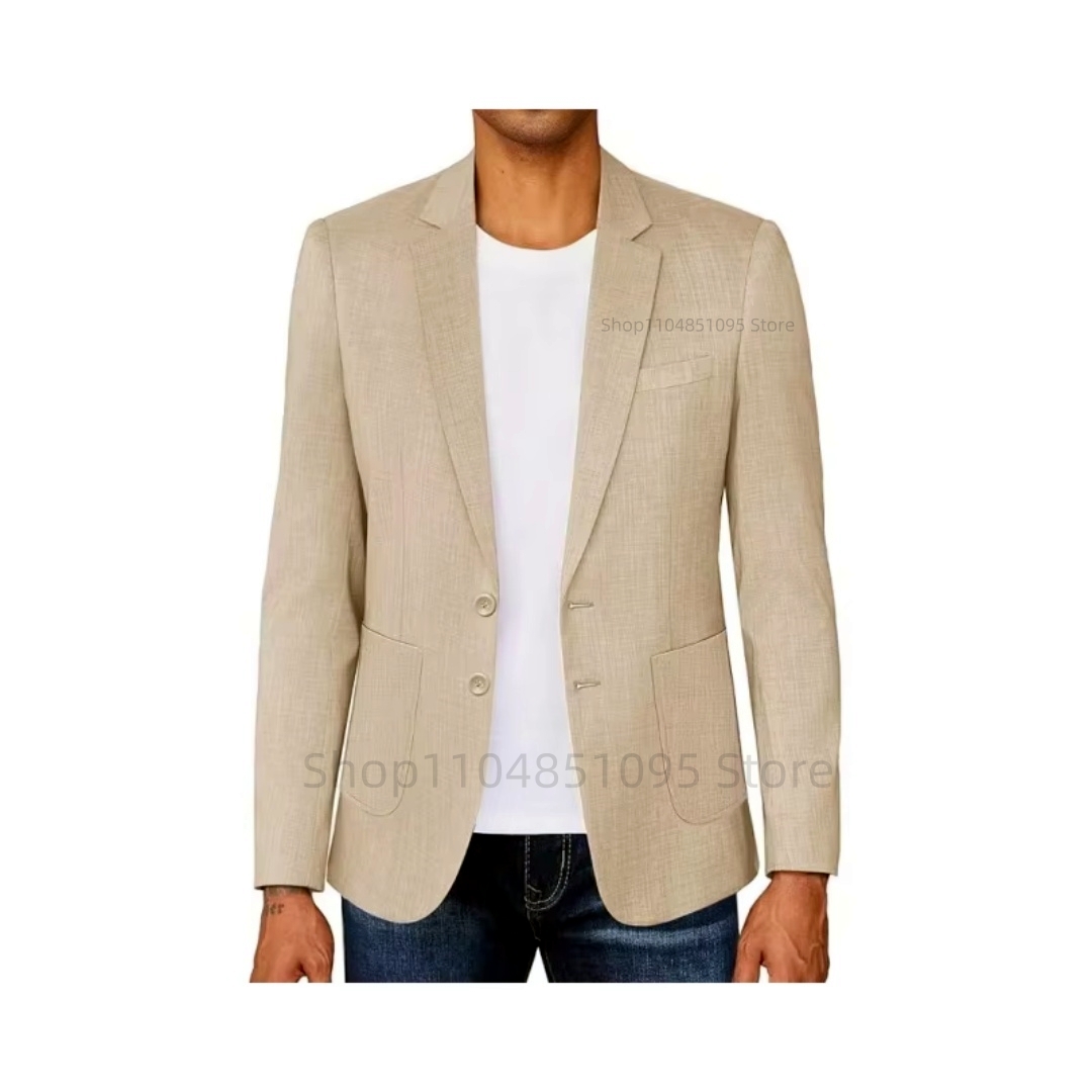Slim Fit erkek Bej/Mavi Keten  - Men Formal Wear Design incelemesi ve fiyatı