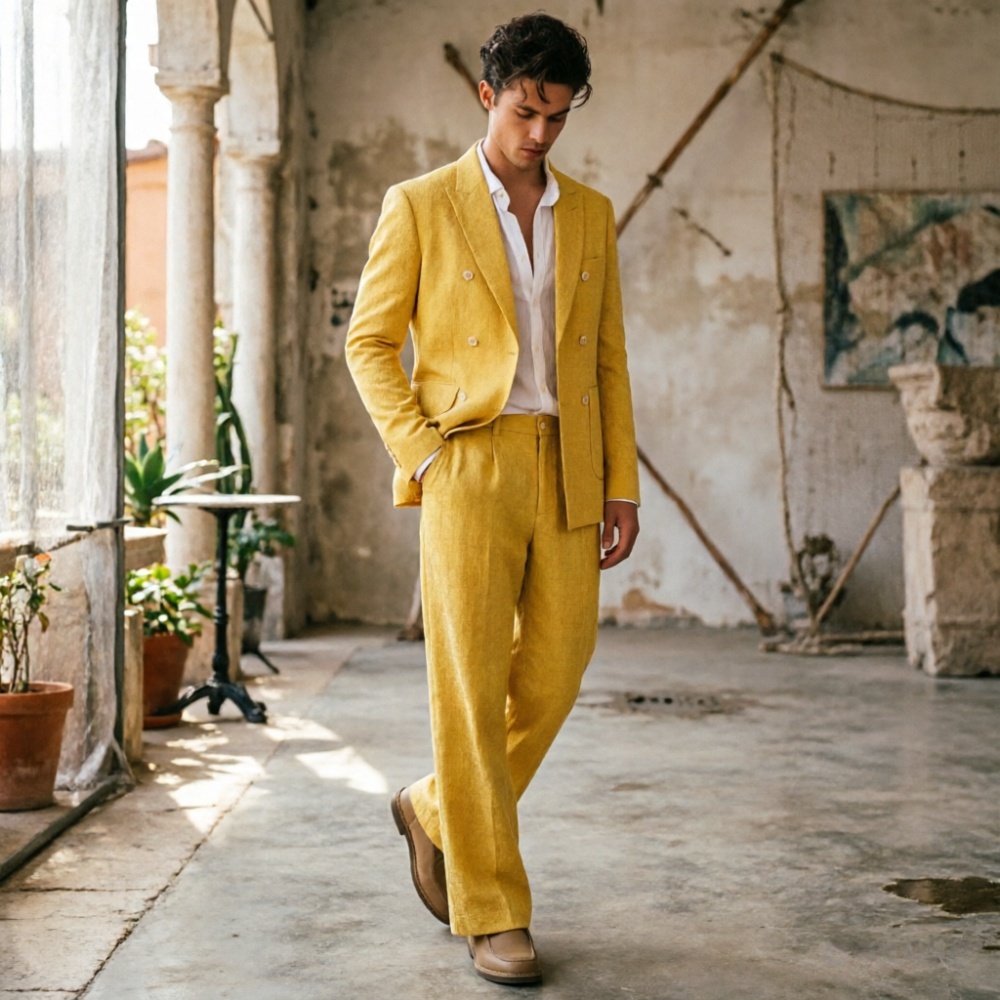 Adaçayı Yeşili Keten Erkek Tak - Men'S Relaxed Formal Wear incelemesi ve fiyatı